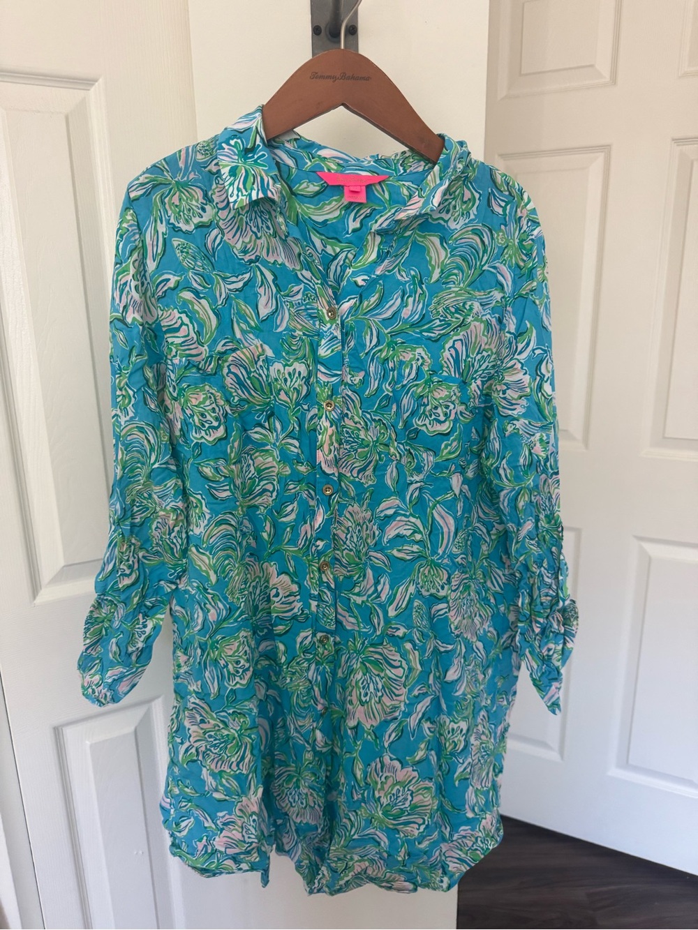 Lilly Pulitzer Turquoise Floral Swim Coverup
